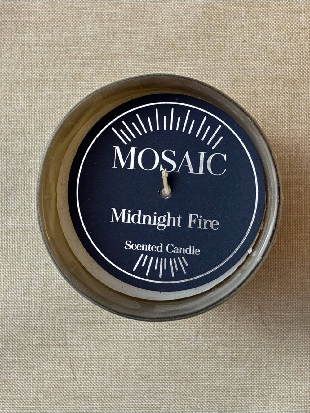 Mosaic Midnight Fire Scented Candle - Midnight Blue